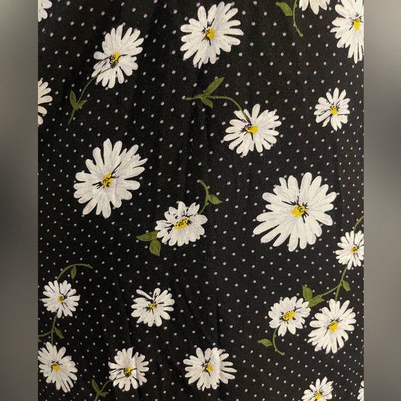 Y2K Forever 21 Black Polka Dot Daisy Skater Dress Sz S Small - Picture 3 of 9